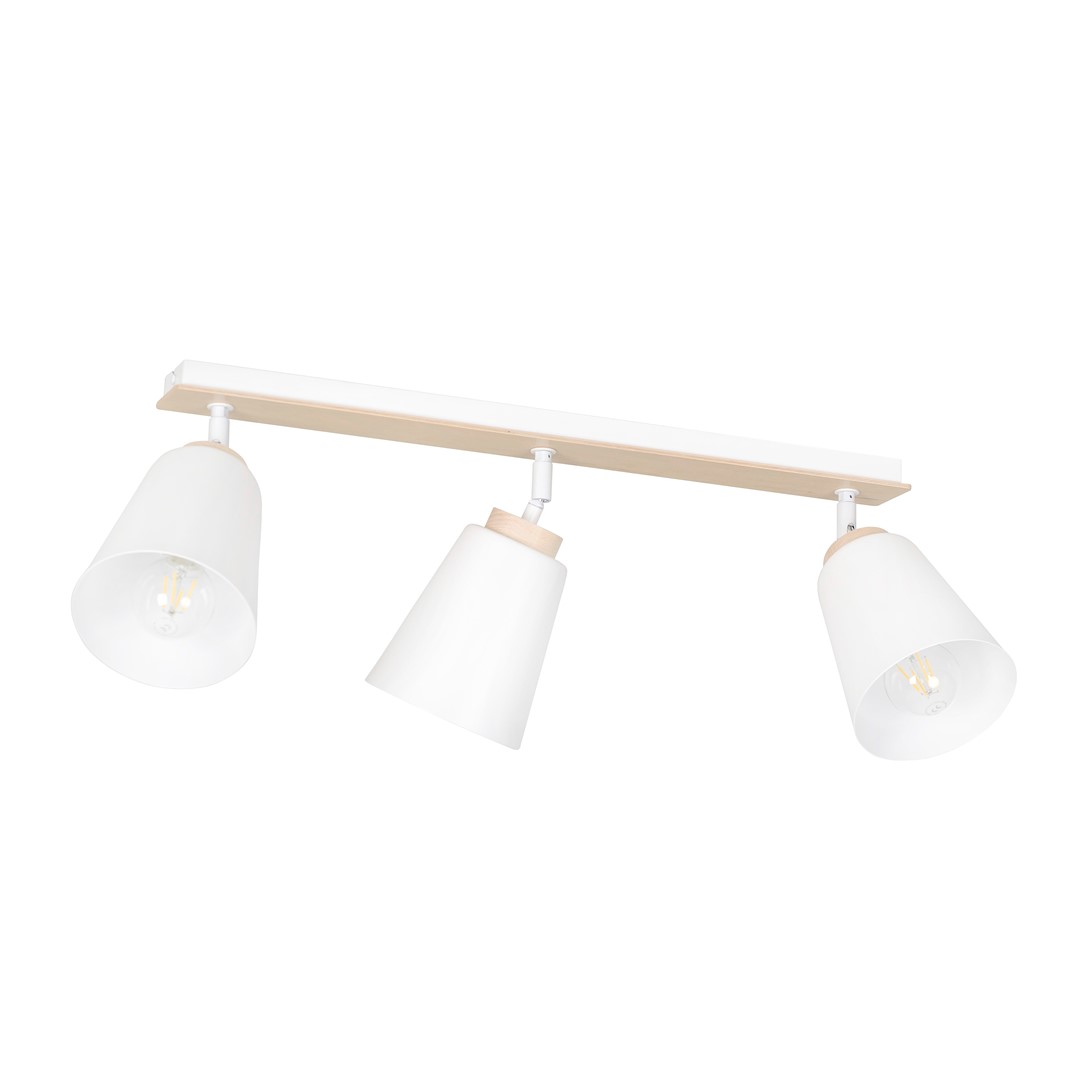 Emibig Stropna svjetiljka ATLAS 230V 15W MAX LED E27 Čelik/ Šperploča Bijela
