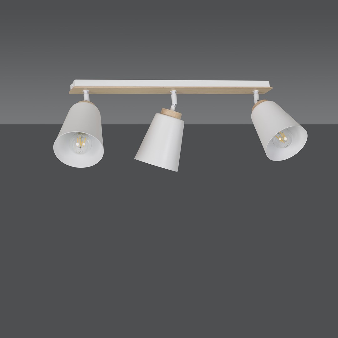 Emibig Stropna svjetiljka ATLAS 230V 15W MAX LED E27 Čelik/ Šperploča Bijela
