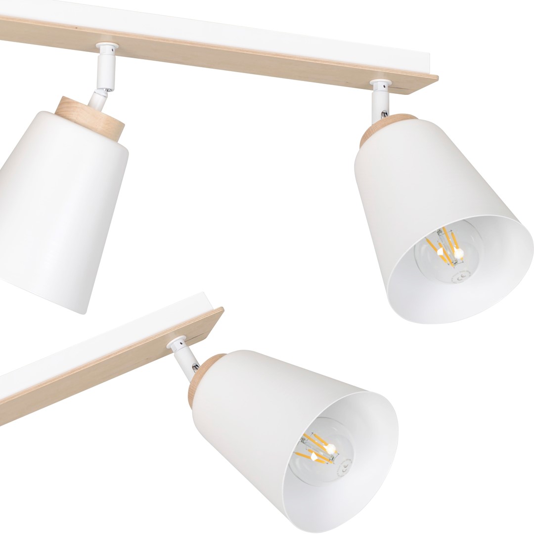 Emibig Stropna svjetiljka ATLAS 230V 15W MAX LED E27 Čelik/ Šperploča Bijela