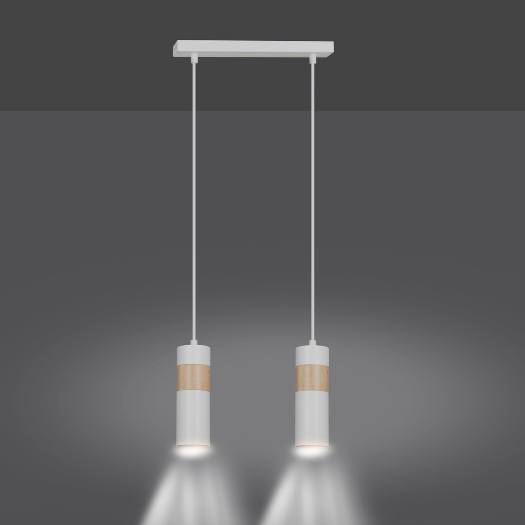 Emibig Visilica AKARI 230V 10W MAX LED GU10 Čelik/ Drvo Bijela
