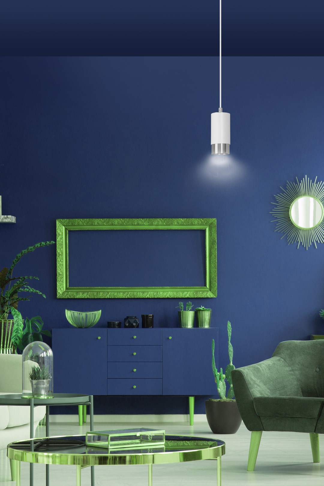 Emibig Visilica FUMIKO 230V 10W MAX LED GU10 Čelik Bijela/ Srebrna