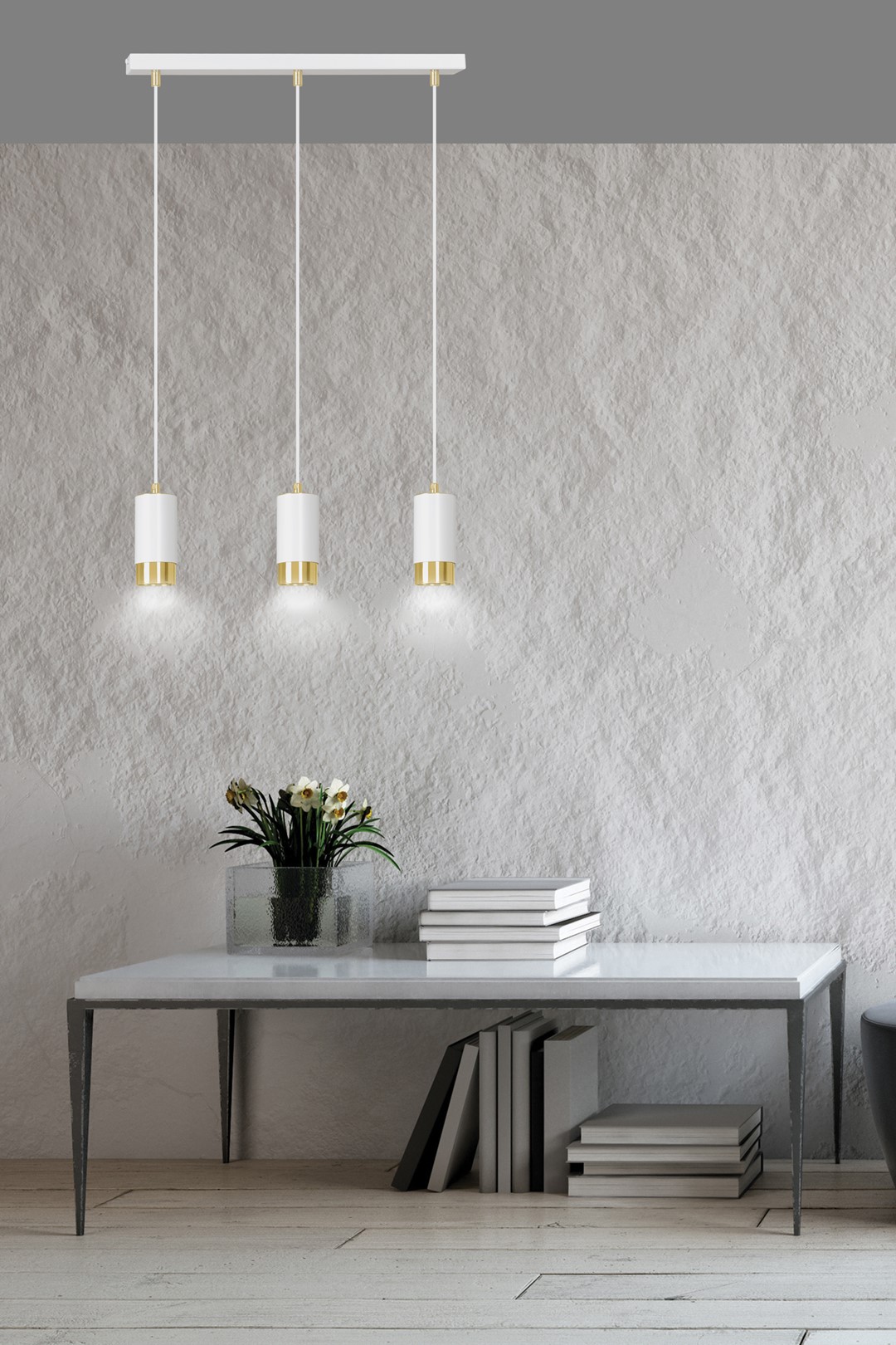 Emibig Visilica FUMIKO 230V 10W MAX LED GU10 Čelik Bijela/ Zlatna