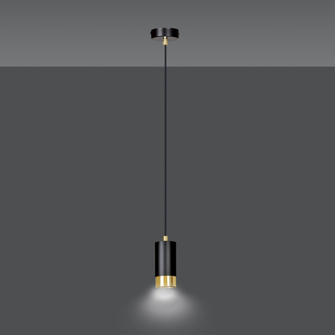 Emibig Visilica FUMIKO 230V 10W MAX LED GU10 Čelik Crna/ Zlatna