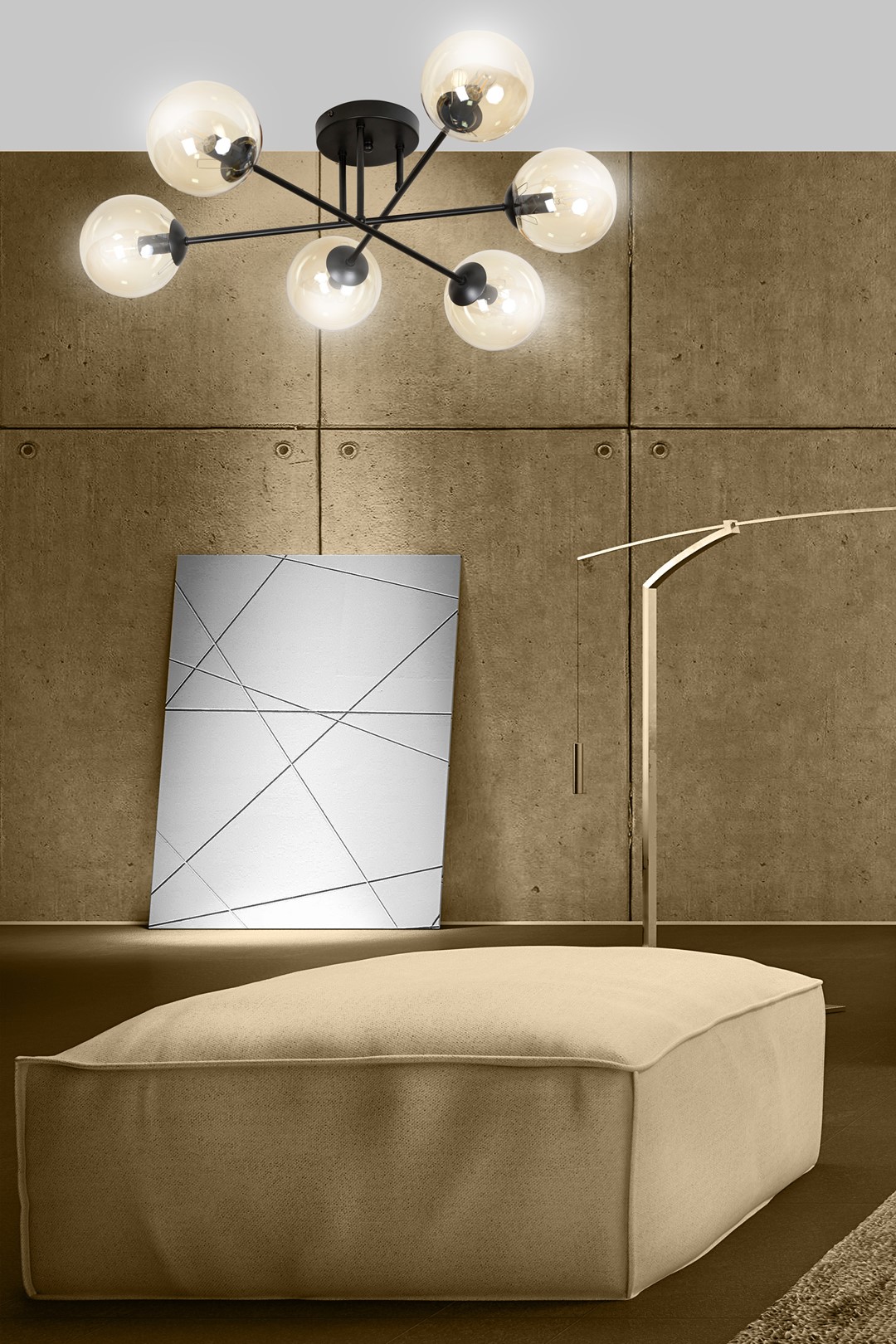 Emibig Stropna svjetiljka BRENDI 230V 10W MAX LED E14 Čelik/ Staklo Crna