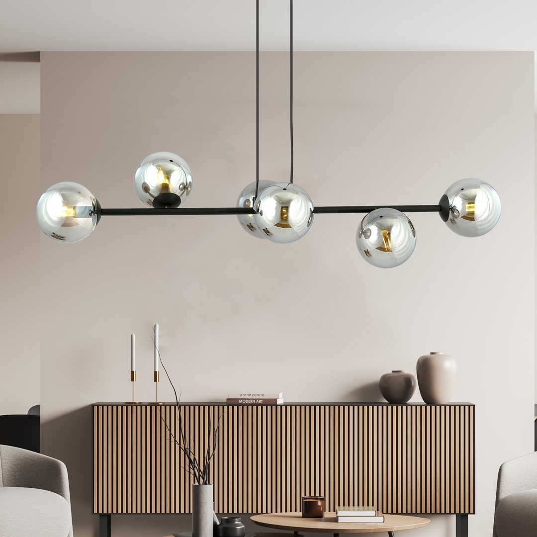 Emibig Visilica ROSSI 230V 10W MAX LED E14 Čelik/ Staklo Crna