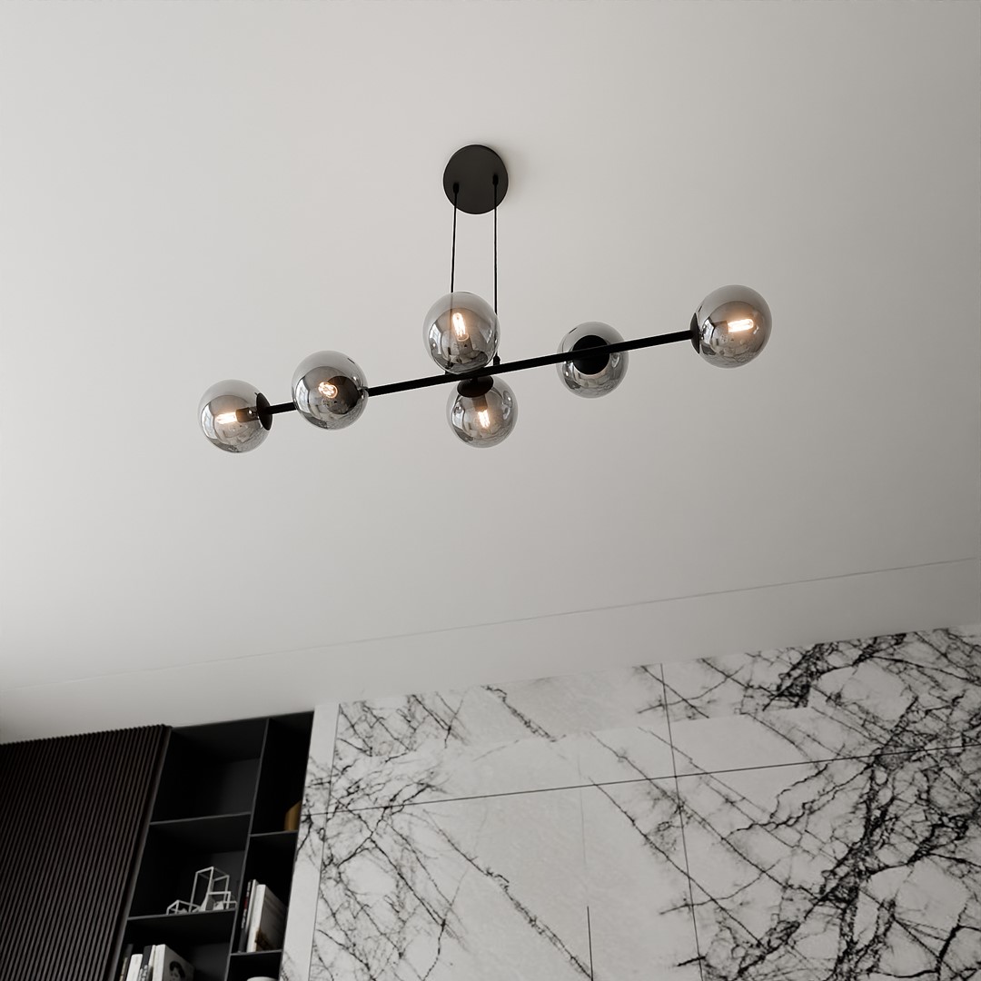 Emibig Visilica ROSSI 230V 10W MAX LED E14 Čelik/ Staklo Crna