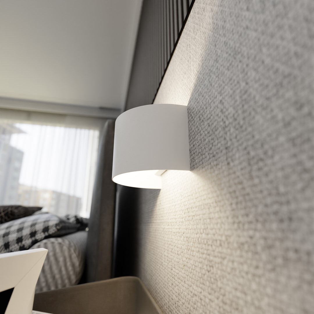 Emibig Zidna lampa FOLD 230V 8W MAX LED G9 Čelik Bijela