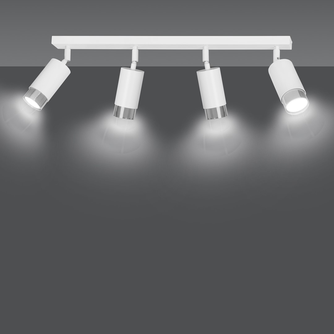 Emibig Stropna svjetiljka HIRO 230V 10W MAX LED GU10 Čelik Bijela/ Srebrna