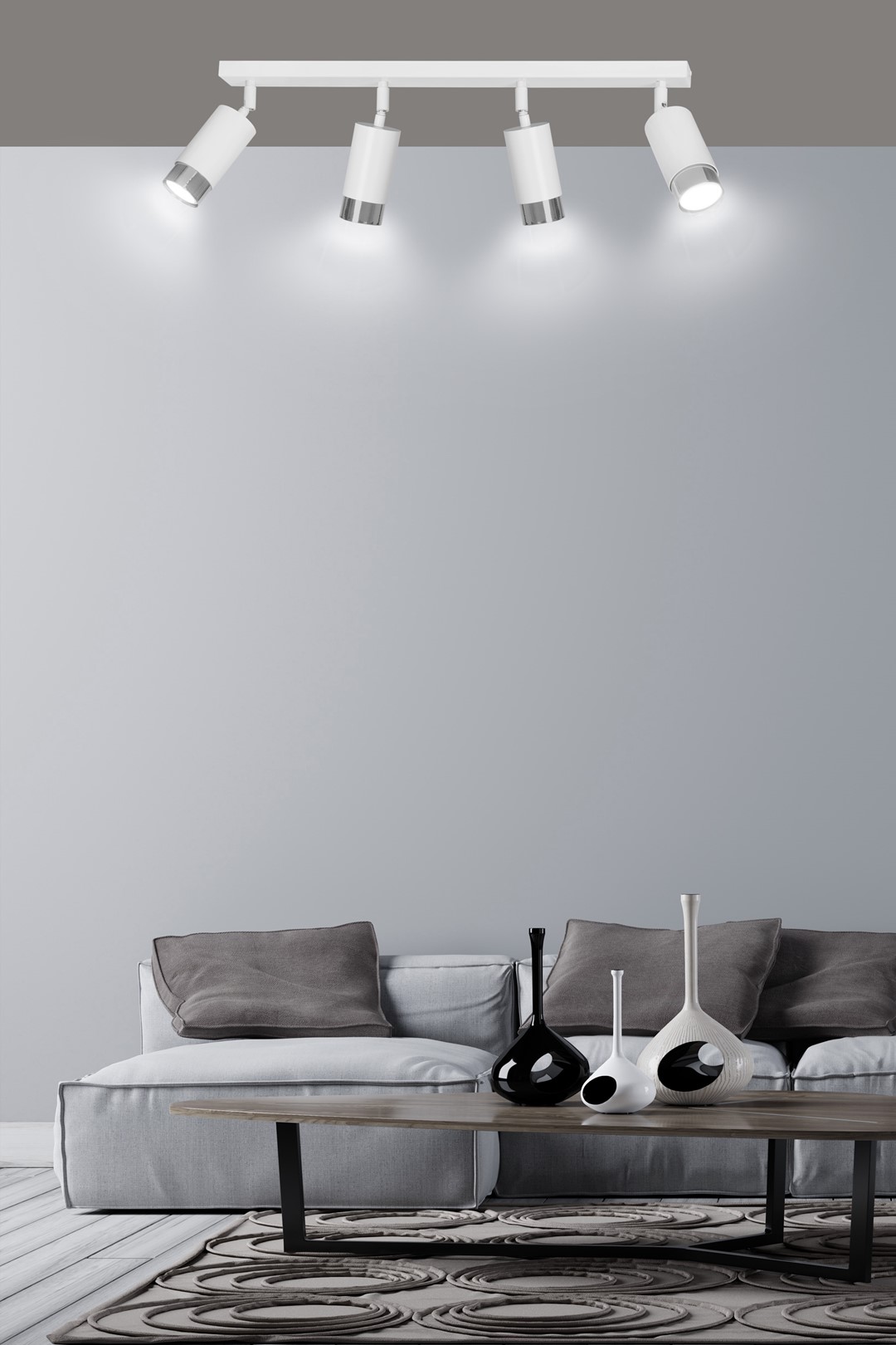 Emibig Stropna svjetiljka HIRO 230V 10W MAX LED GU10 Čelik Bijela/ Srebrna