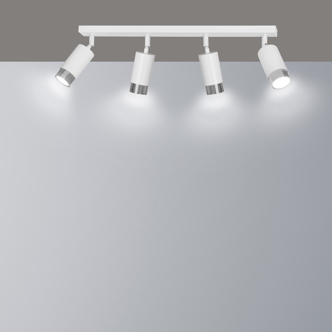 Emibig Stropna svjetiljka HIRO 230V 10W MAX LED GU10 Čelik Bijela/ Srebrna