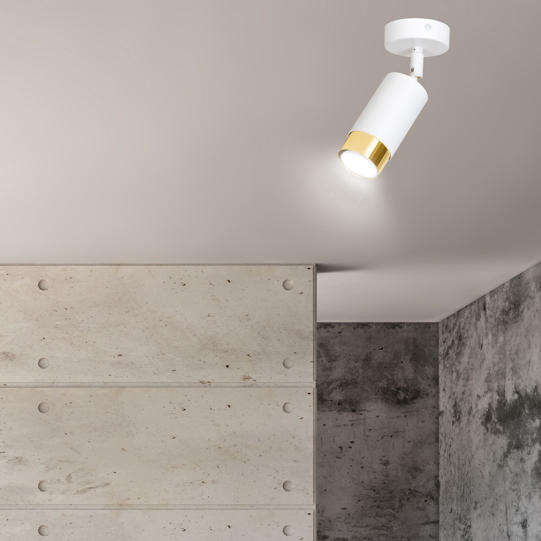 Emibig Stropna svjetiljka HIRO 230V 10W MAX LED GU10 Čelik Bijela/ Zlatna