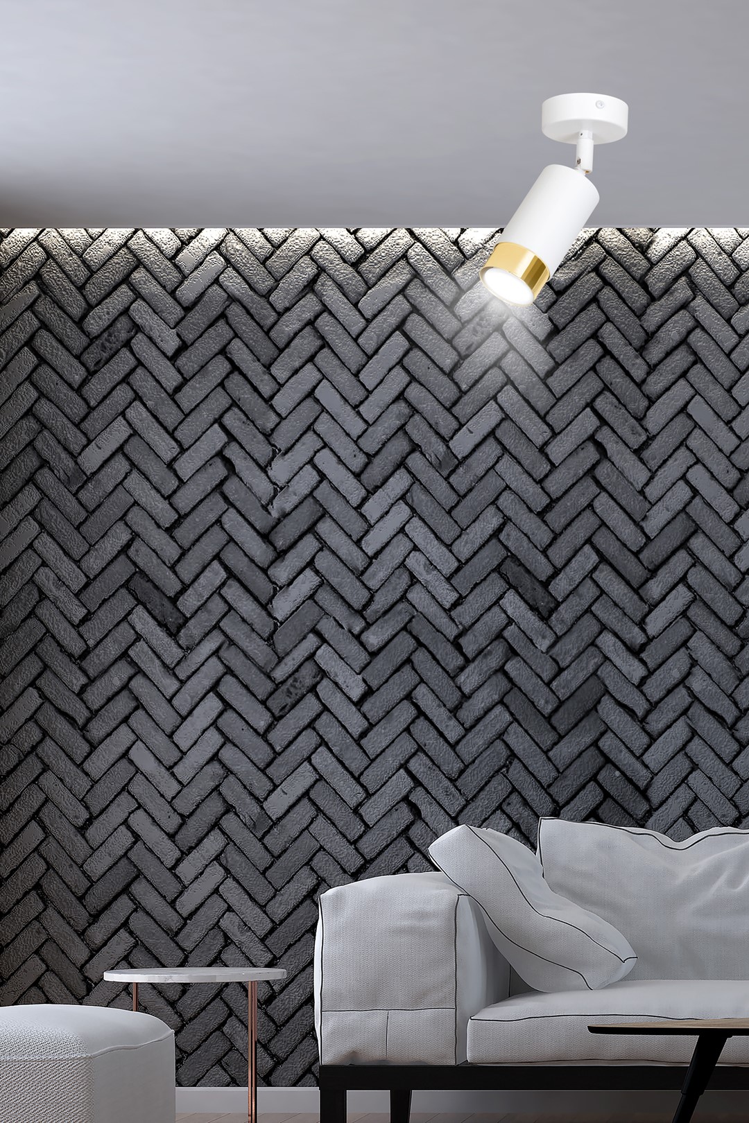 Emibig Stropna svjetiljka HIRO 230V 10W MAX LED GU10 Čelik Bijela/ Zlatna
