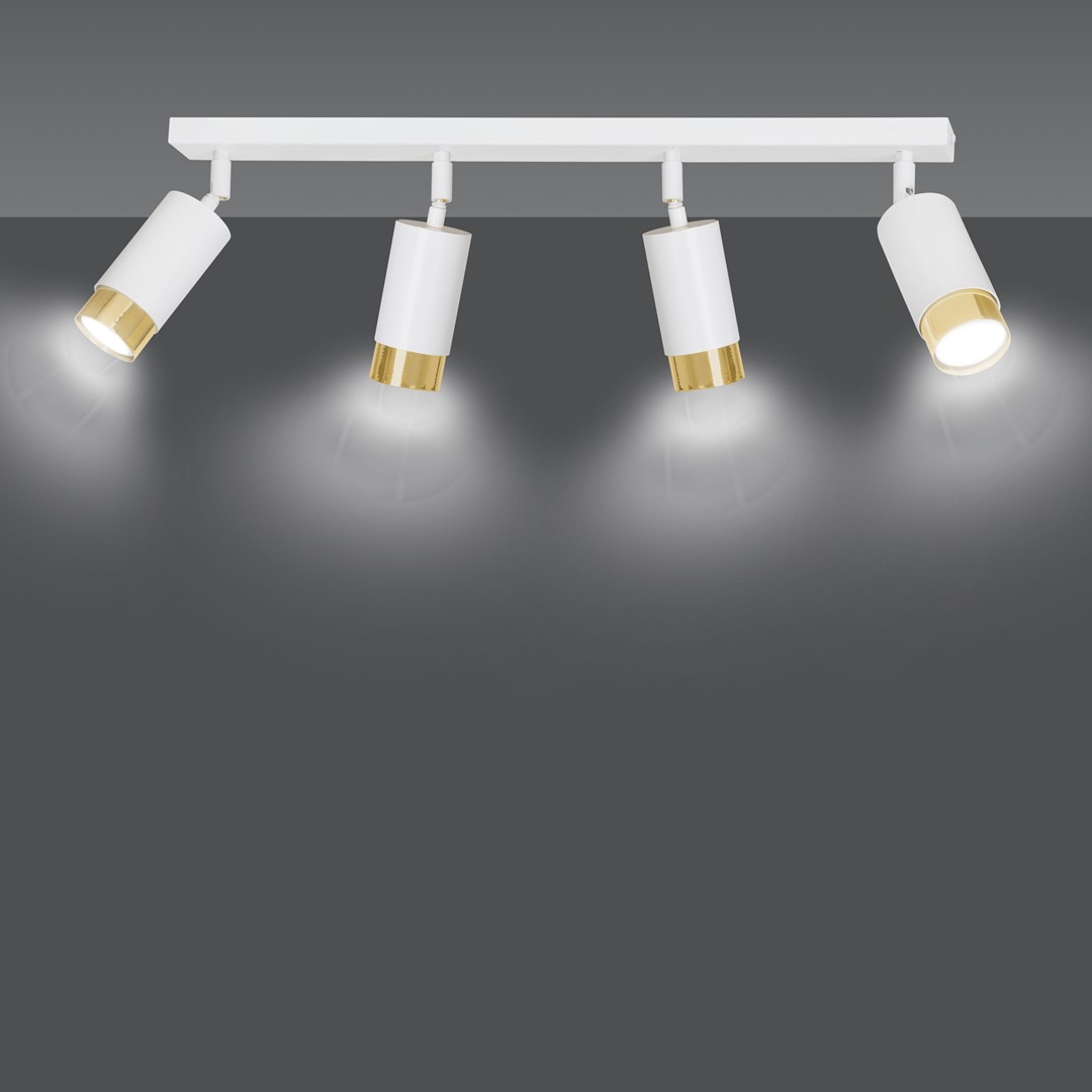 Emibig Stropna svjetiljka HIRO 230V 10W MAX LED GU10 Čelik Bijela/ Zlatna