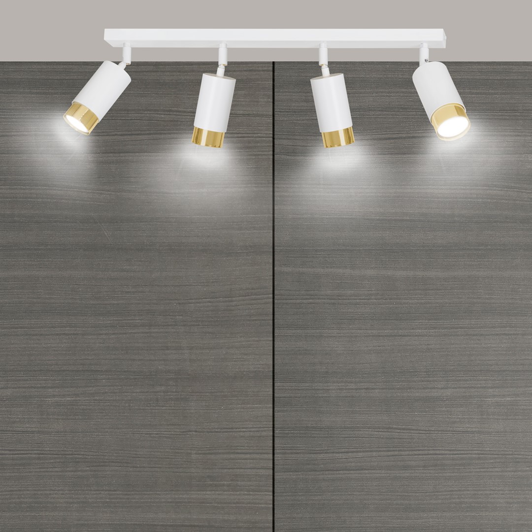 Emibig Stropna svjetiljka HIRO 230V 10W MAX LED GU10 Čelik Bijela/ Zlatna