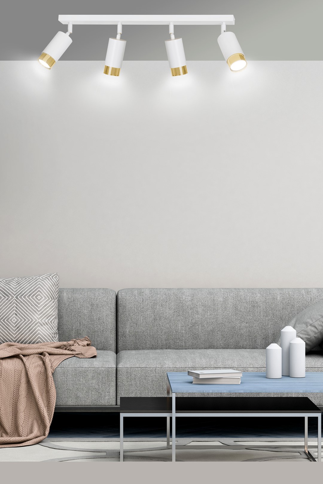 Emibig Stropna svjetiljka HIRO 230V 10W MAX LED GU10 Čelik Bijela/ Zlatna