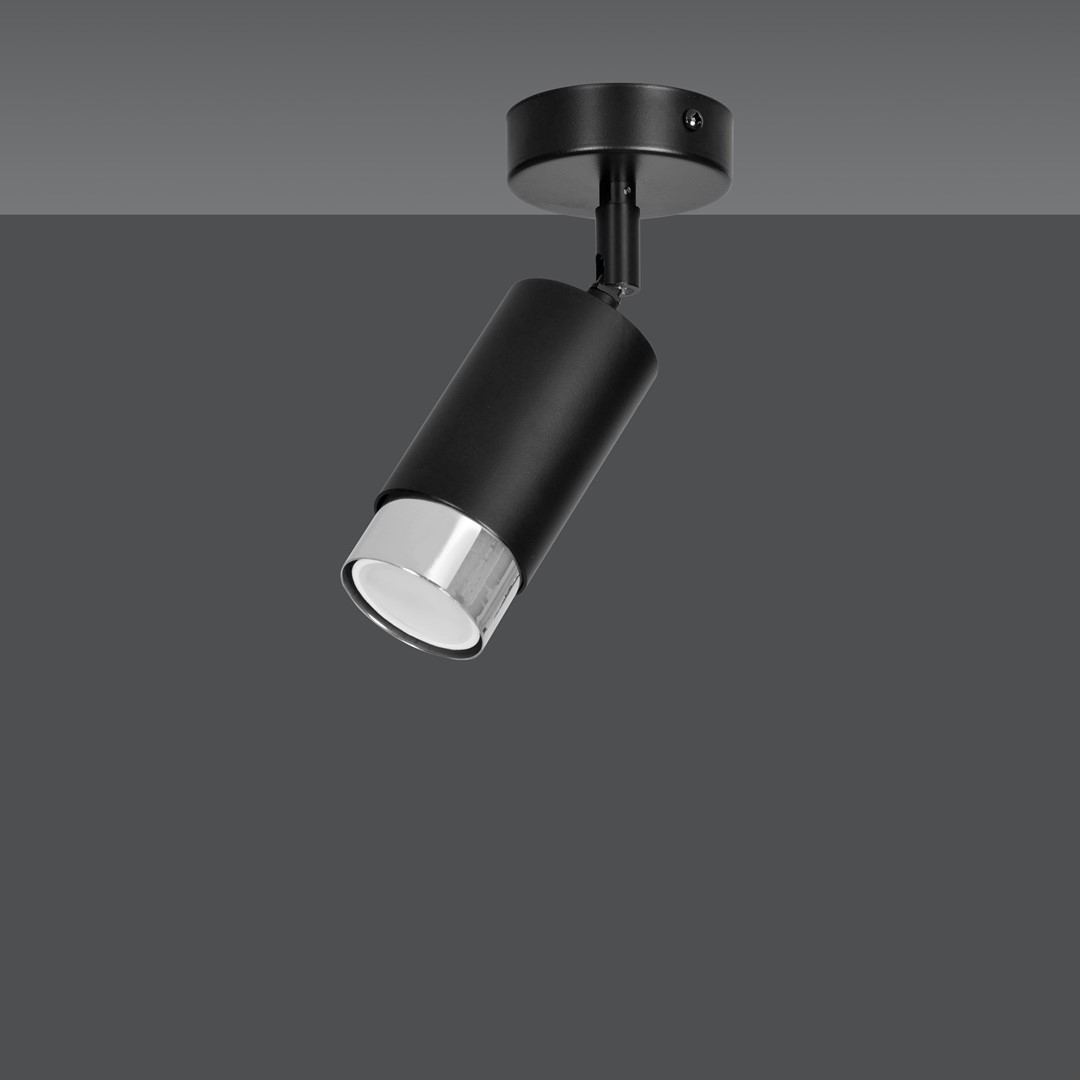 Emibig Stropna svjetiljka HIRO 230V 10W MAX LED GU10 Čelik Crna/ Srebrna