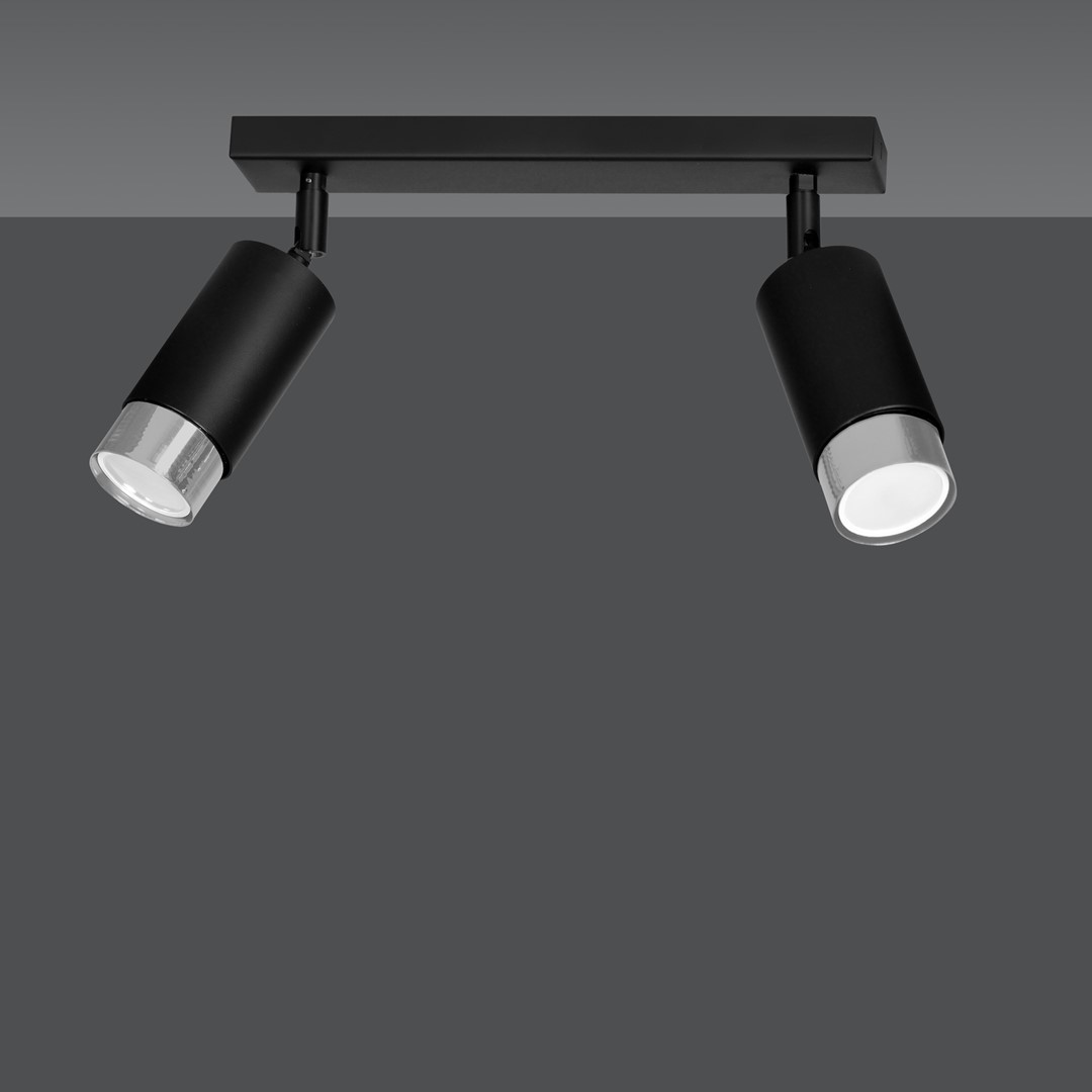 Emibig Stropna svjetiljka HIRO 230V 10W MAX LED GU10 Čelik Crna/ Srebrna