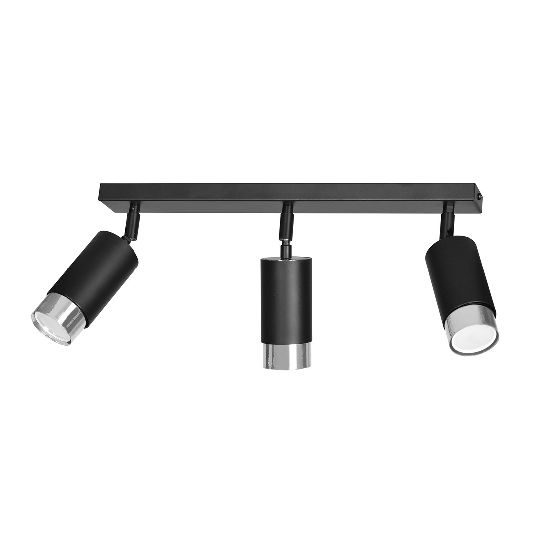 Emibig Stropna svjetiljka HIRO 230V 10W MAX LED GU10 Čelik Crna/ Srebrna