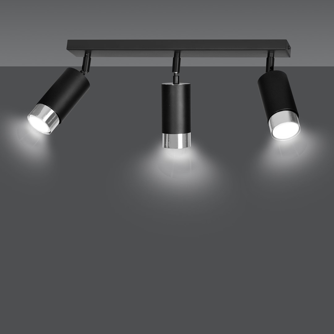 Emibig Stropna svjetiljka HIRO 230V 10W MAX LED GU10 Čelik Crna/ Srebrna