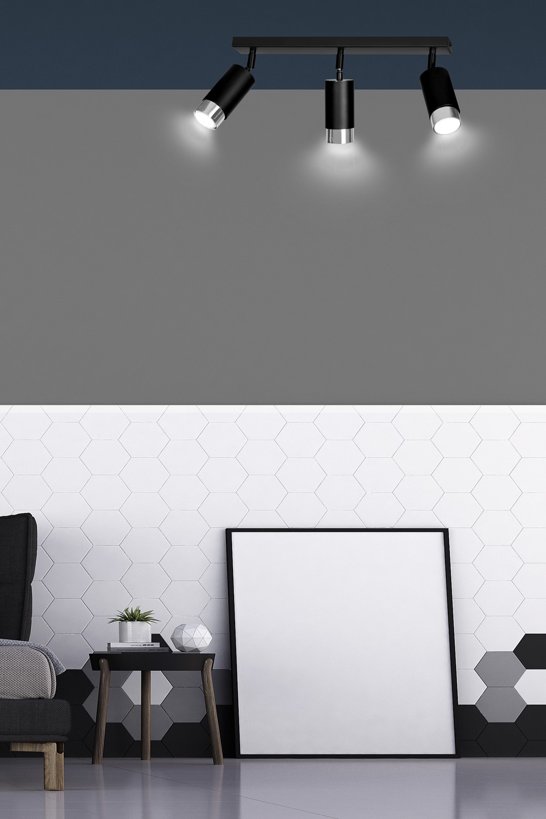 Emibig Stropna svjetiljka HIRO 230V 10W MAX LED GU10 Čelik Crna/ Srebrna