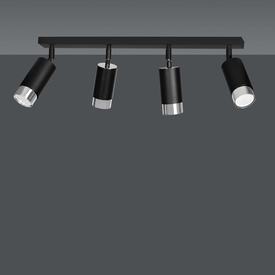 Emibig Stropna svjetiljka HIRO 230V 10W MAX LED GU10 Čelik Crna/ Srebrna