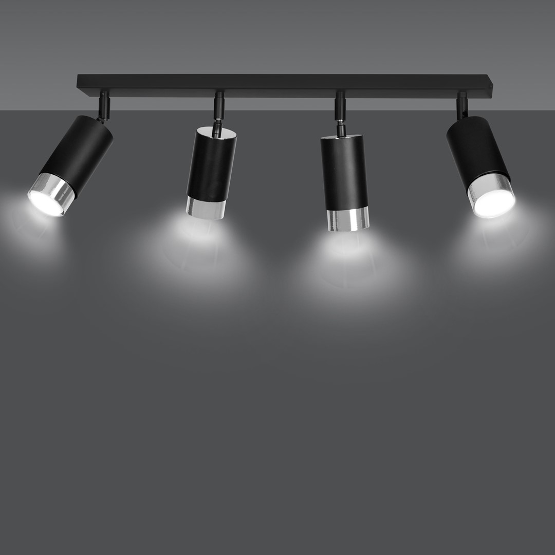 Emibig Stropna svjetiljka HIRO 230V 10W MAX LED GU10 Čelik Crna/ Srebrna