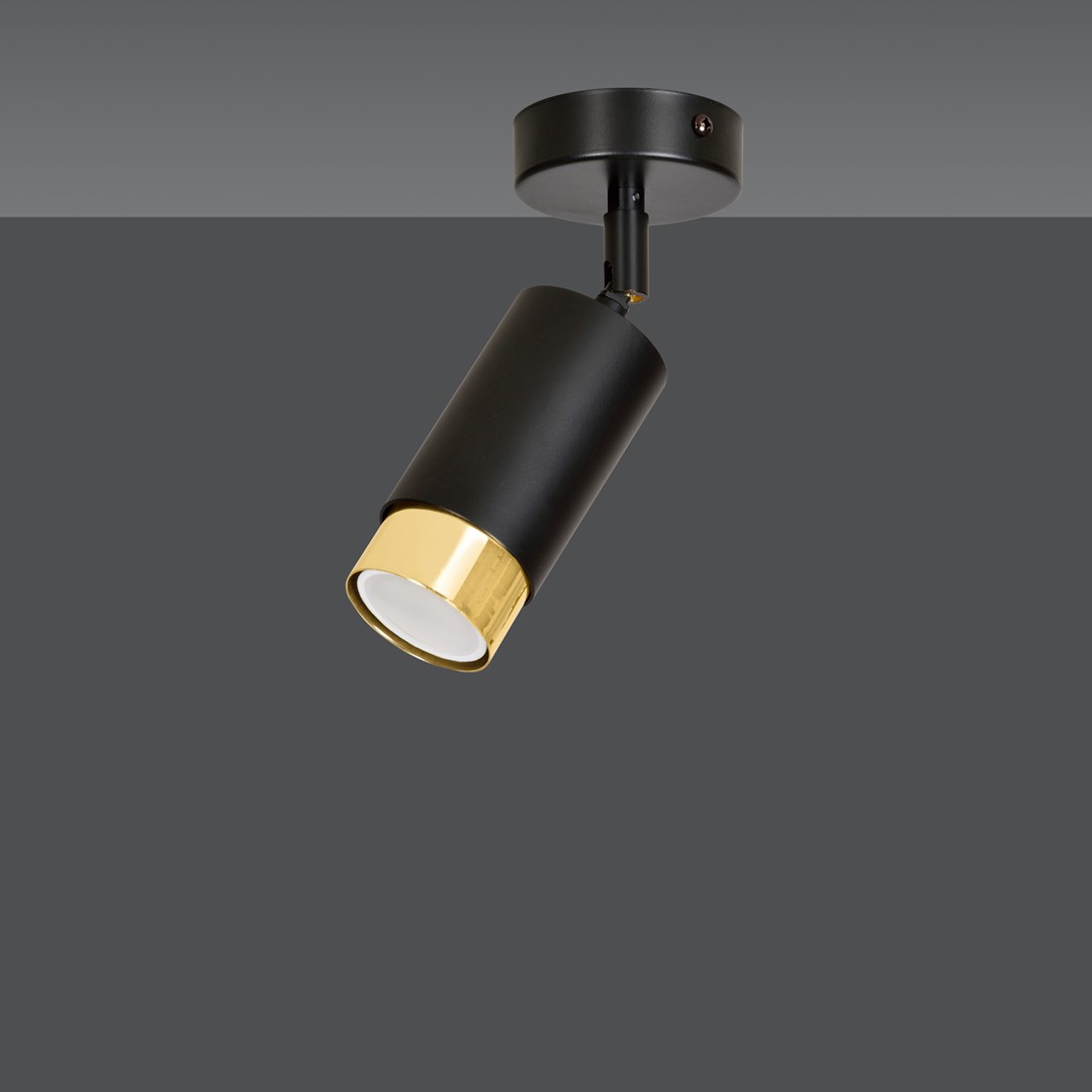 Emibig Stropna svjetiljka HIRO 230V 10W MAX LED GU10 Čelik Crna/ Zlatna
