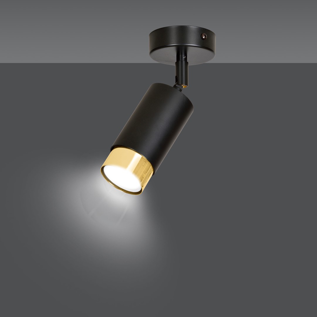 Emibig Stropna svjetiljka HIRO 230V 10W MAX LED GU10 Čelik Crna/ Zlatna
