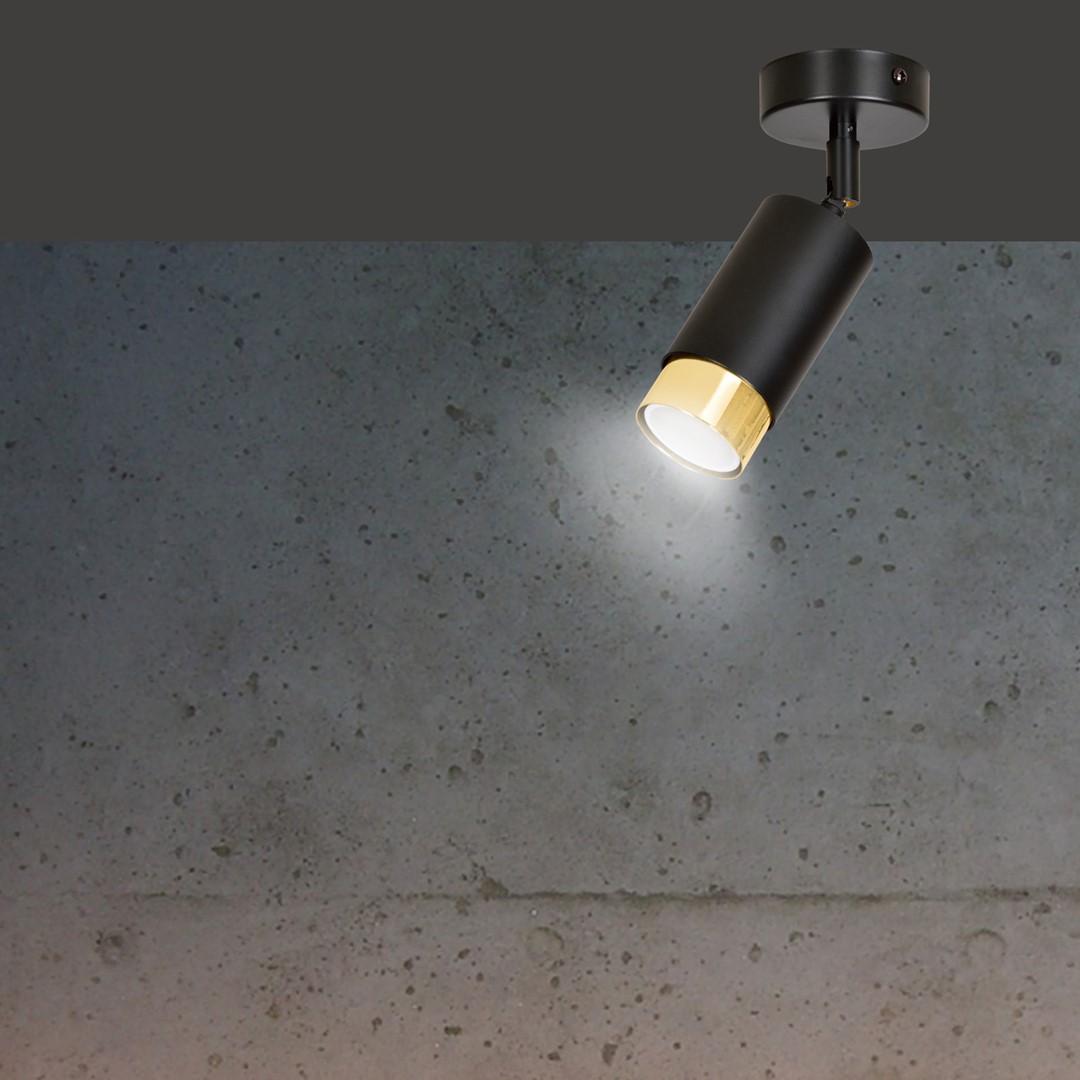 Emibig Stropna svjetiljka HIRO 230V 10W MAX LED GU10 Čelik Crna/ Zlatna