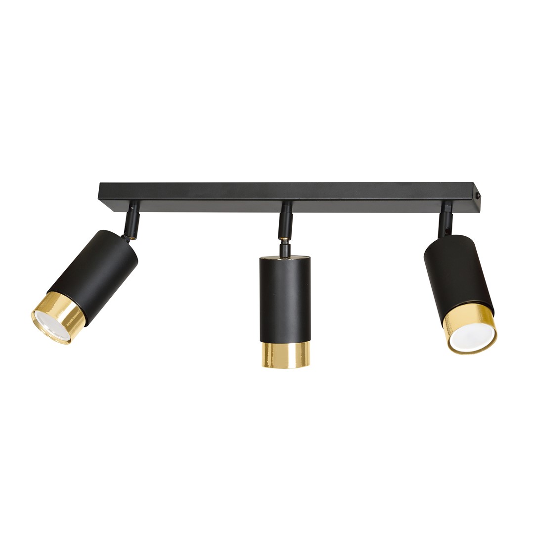Emibig Stropna svjetiljka HIRO 230V 10W MAX LED GU10 Čelik Crna/ Zlatna