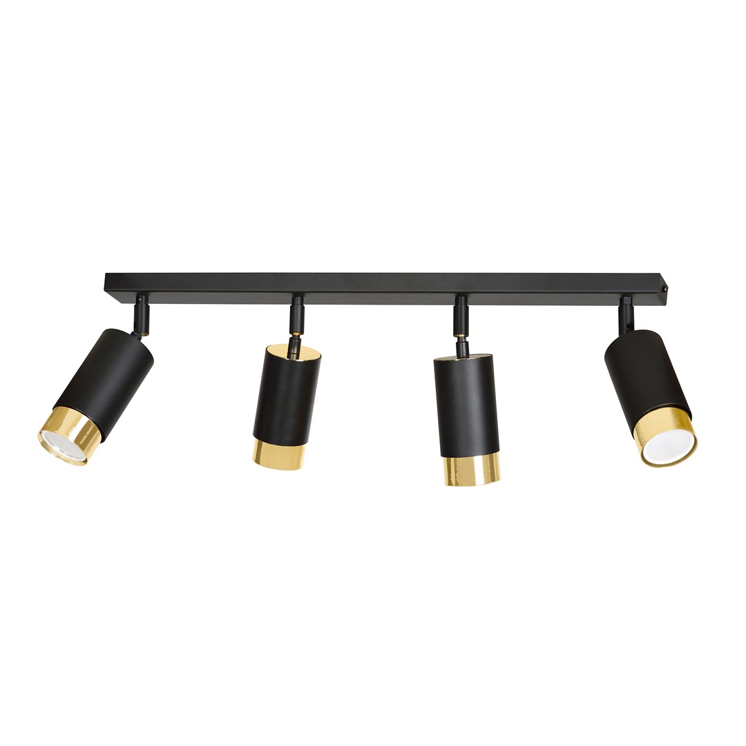 Emibig Stropna svjetiljka HIRO 230V 10W MAX LED GU10 Čelik Crna/ Zlatna
