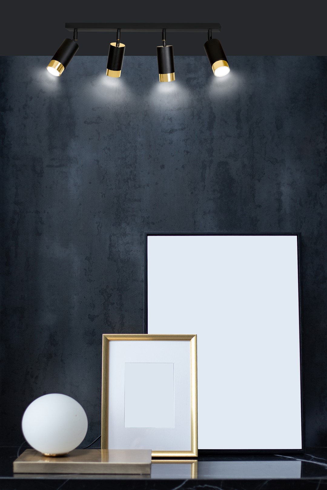Emibig Stropna svjetiljka HIRO 230V 10W MAX LED GU10 Čelik Crna/ Zlatna