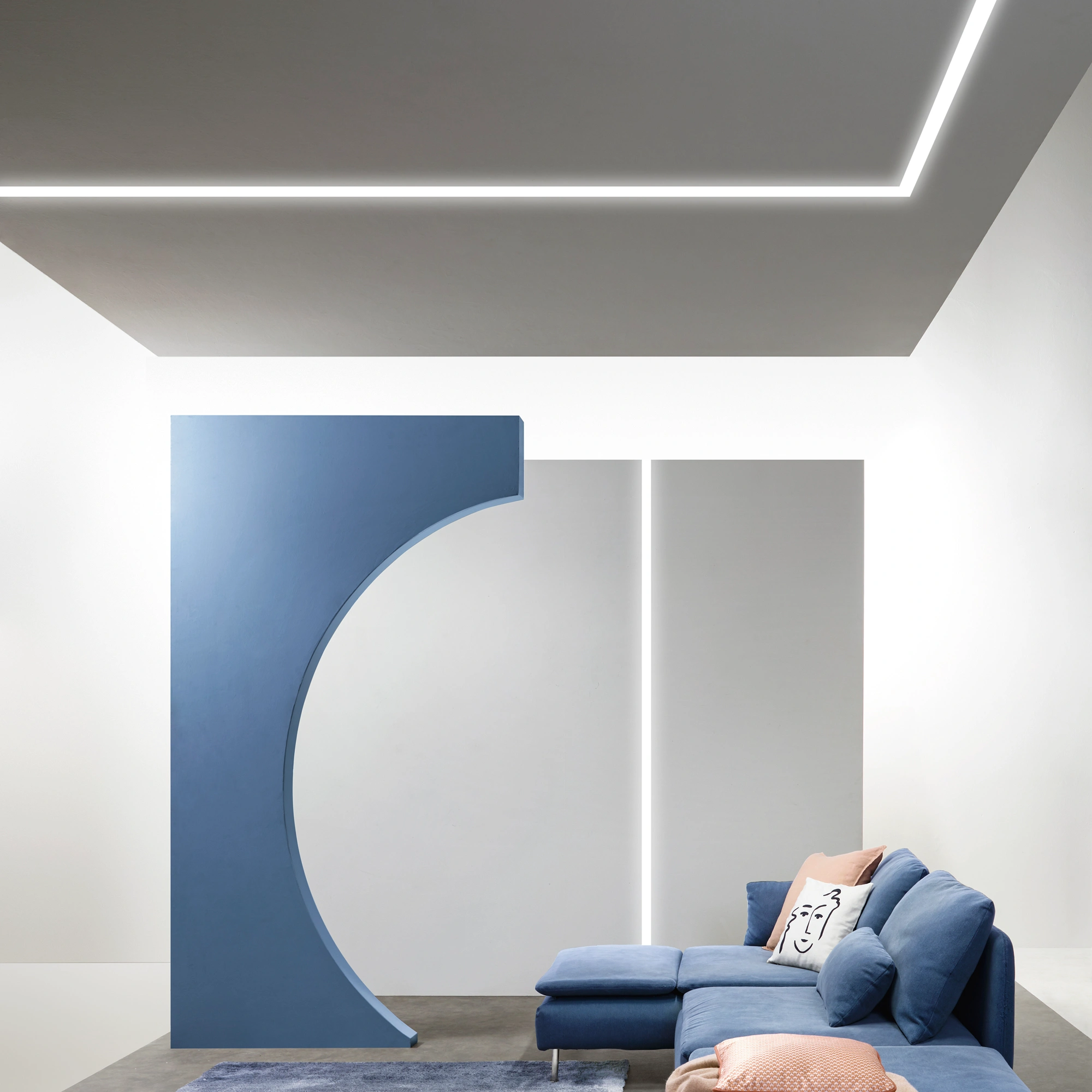Intec Ugradbeni Profil za LED Trake Gorizia XL 2 m, Aluminij Srebrni