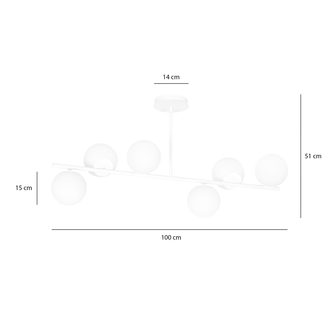Emibig Stropna svjetiljka BIOR 230V 10W MAX LED E14 Čelik/ Staklo Bijela