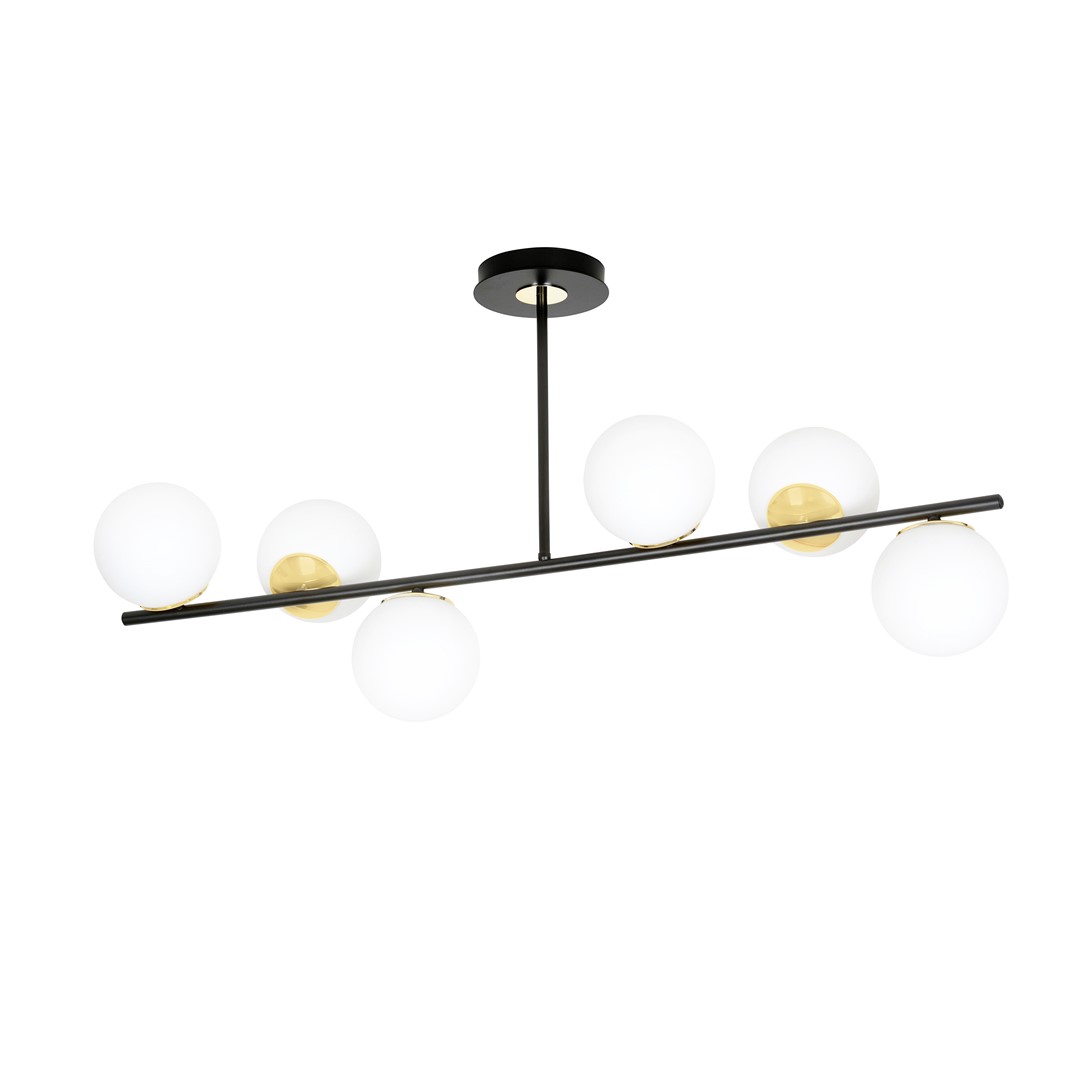 Emibig Stropna svjetiljka FLOKI 230V 10W MAX LED E14 Čelik/ Staklo Crna/ Zlatna