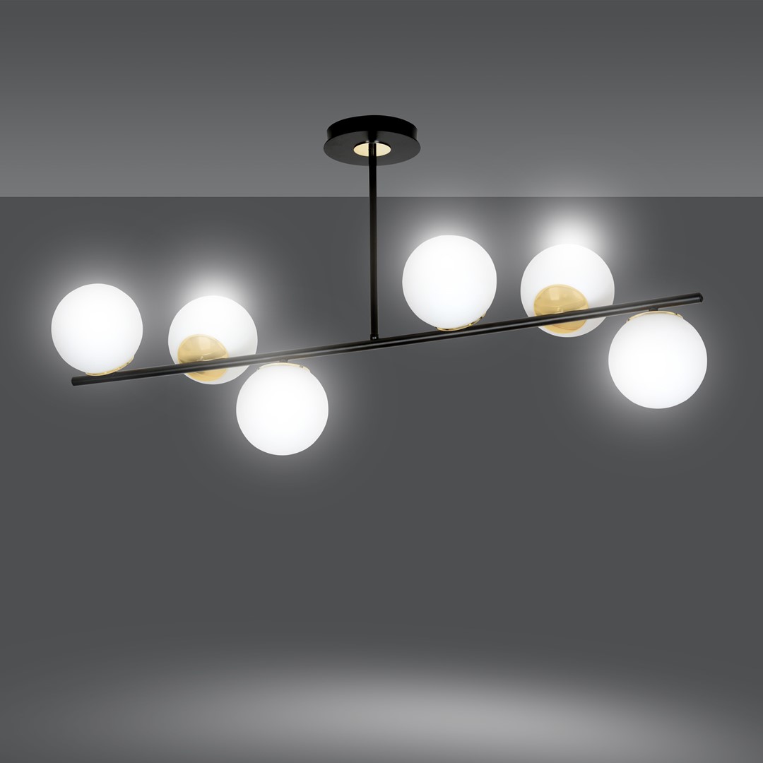 Emibig Stropna svjetiljka FLOKI 230V 10W MAX LED E14 Čelik/ Staklo Crna/ Zlatna