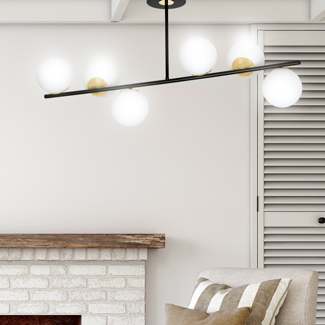 Emibig Stropna svjetiljka FLOKI 230V 10W MAX LED E14 Čelik/ Staklo Crna/ Zlatna