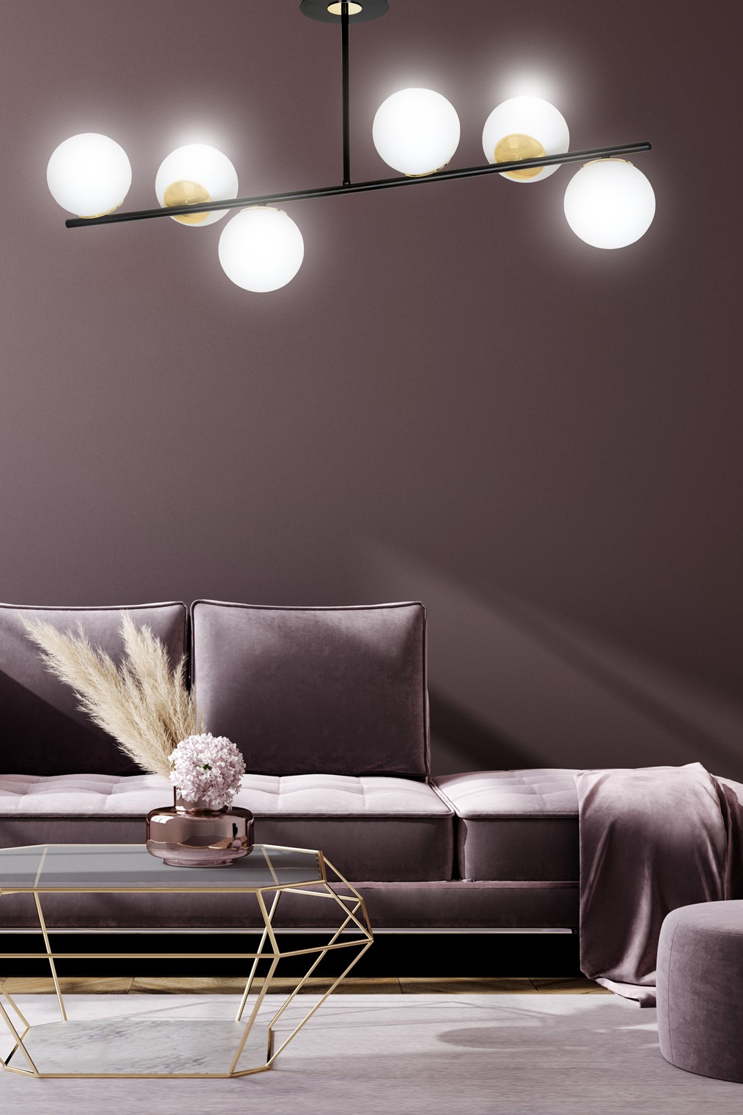 Emibig Stropna svjetiljka FLOKI 230V 10W MAX LED E14 Čelik/ Staklo Crna/ Zlatna