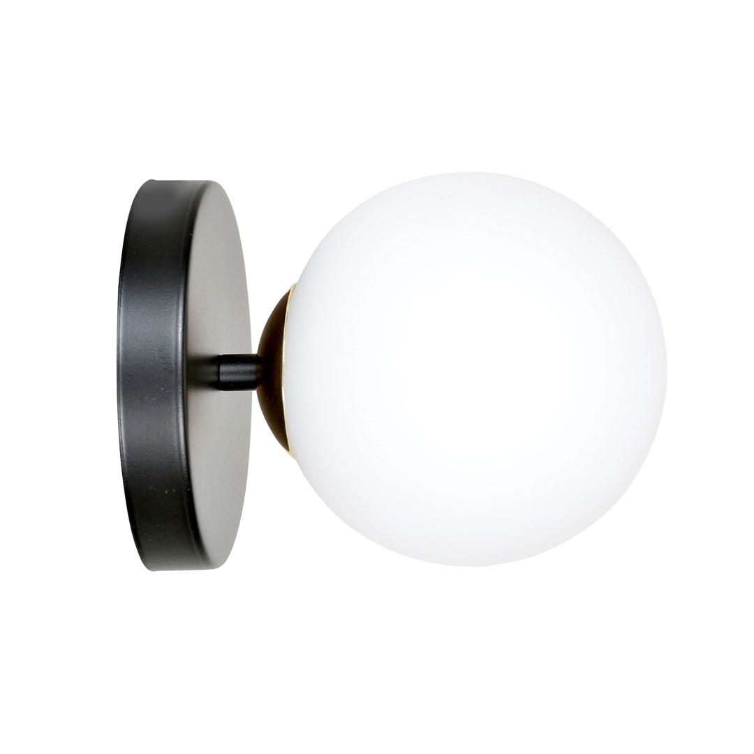 Emibig Zidna lampa FLOKI 230V 10W MAX LED E14 Čelik/ Staklo Crna/ Zlatna