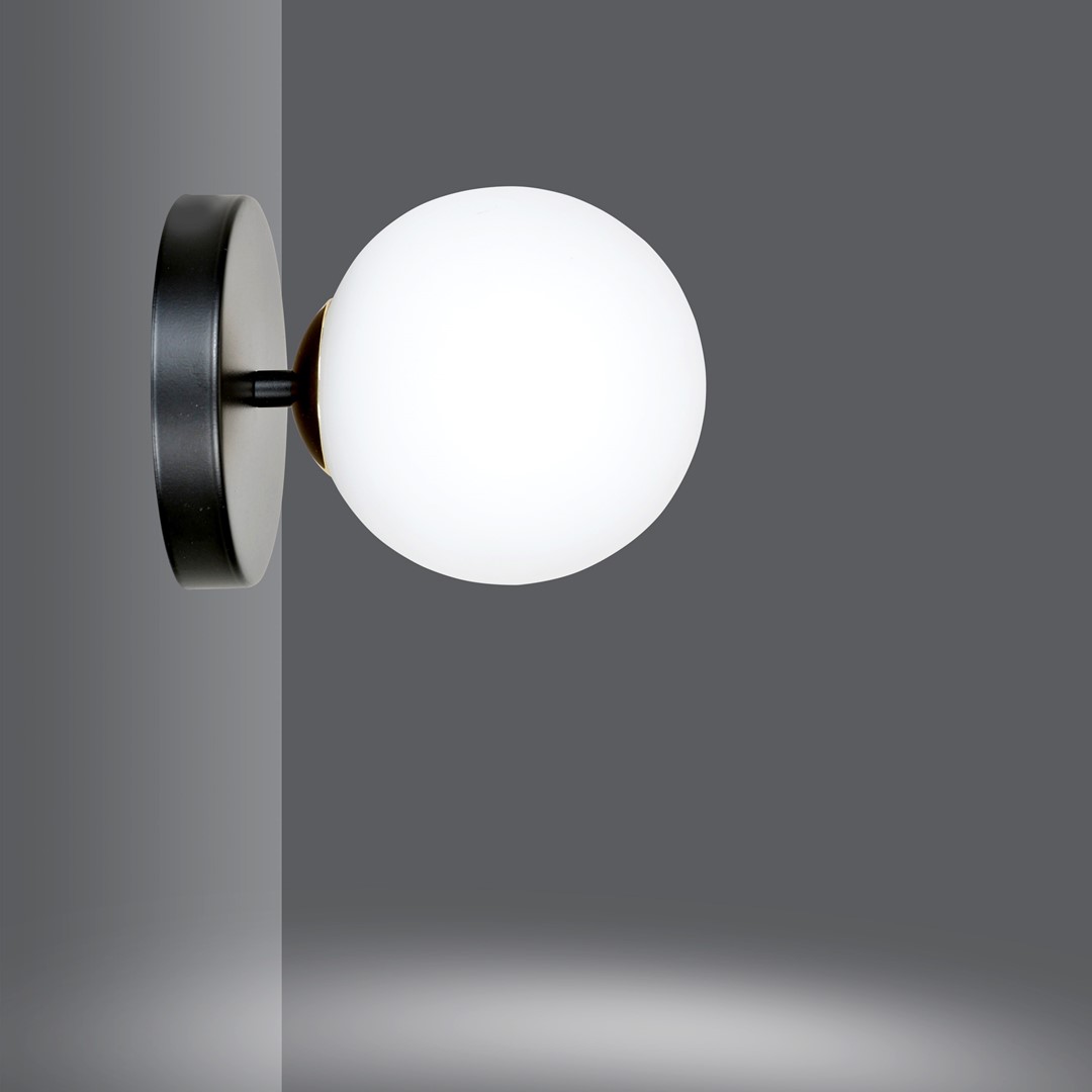 Emibig Zidna lampa FLOKI 230V 10W MAX LED E14 Čelik/ Staklo Crna/ Zlatna
