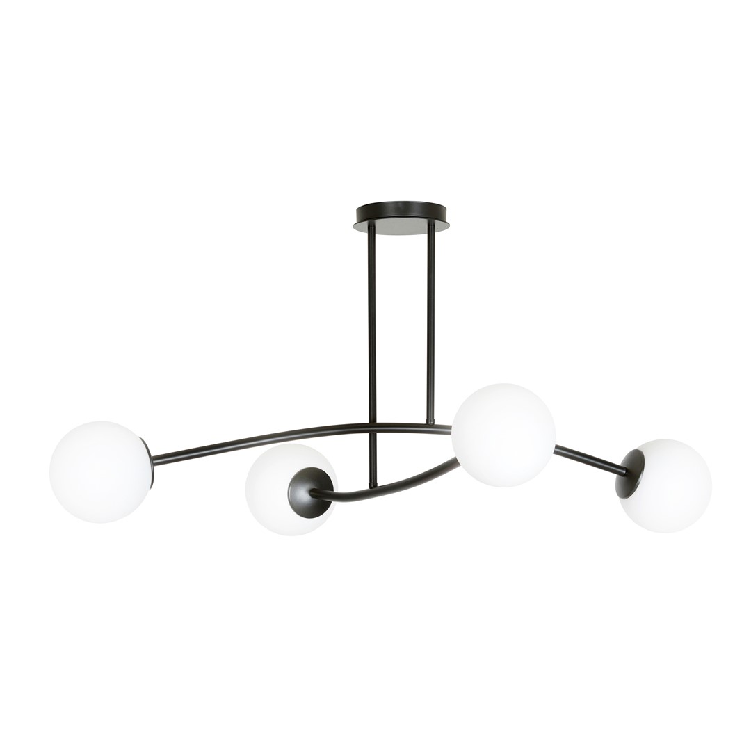 Emibig Stropna svjetiljka HALLDOR 230V 10W MAX LED E14 Čelik/ Staklo Crna