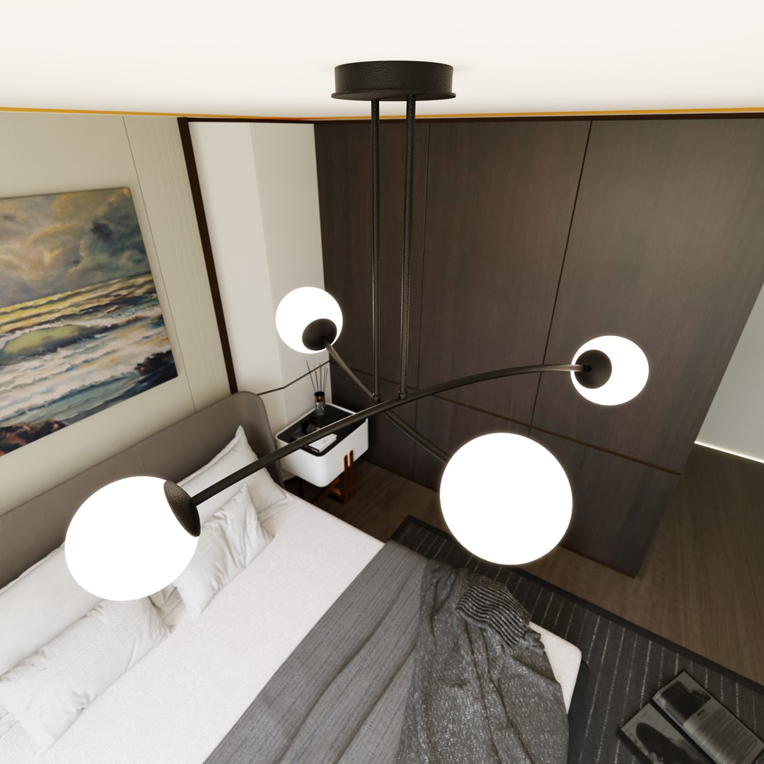 Emibig Stropna svjetiljka HALLDOR 230V 10W MAX LED E14 Čelik/ Staklo Crna
