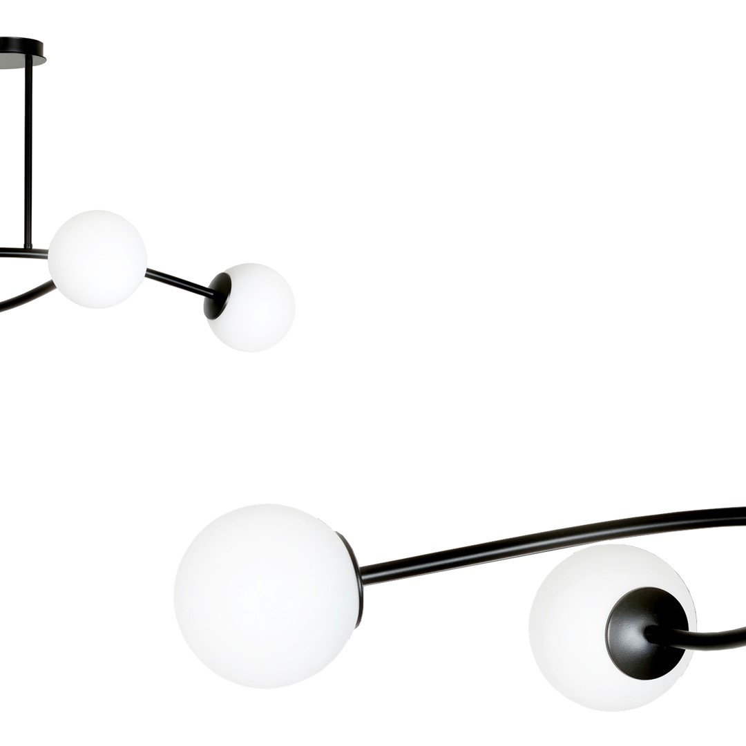Emibig Stropna svjetiljka HALLDOR 230V 10W MAX LED E14 Čelik/ Staklo Crna
