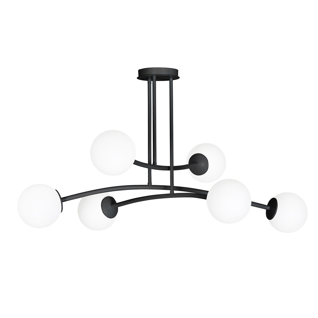 Emibig Stropna svjetiljka HALLDOR 230V 10W MAX LED E14 Čelik/ Staklo Crna