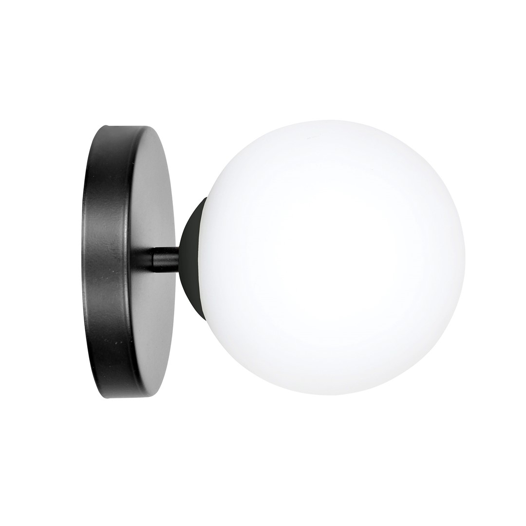 Emibig Zidna lampa HALLDOR 230V 10W MAX LED E14 Čelik/ Staklo Crna