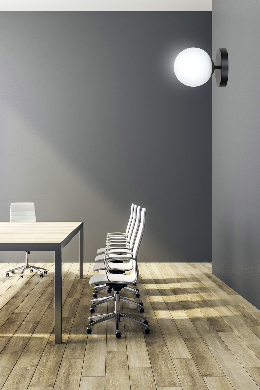 Emibig Zidna lampa HALLDOR 230V 10W MAX LED E14 Čelik/ Staklo Crna