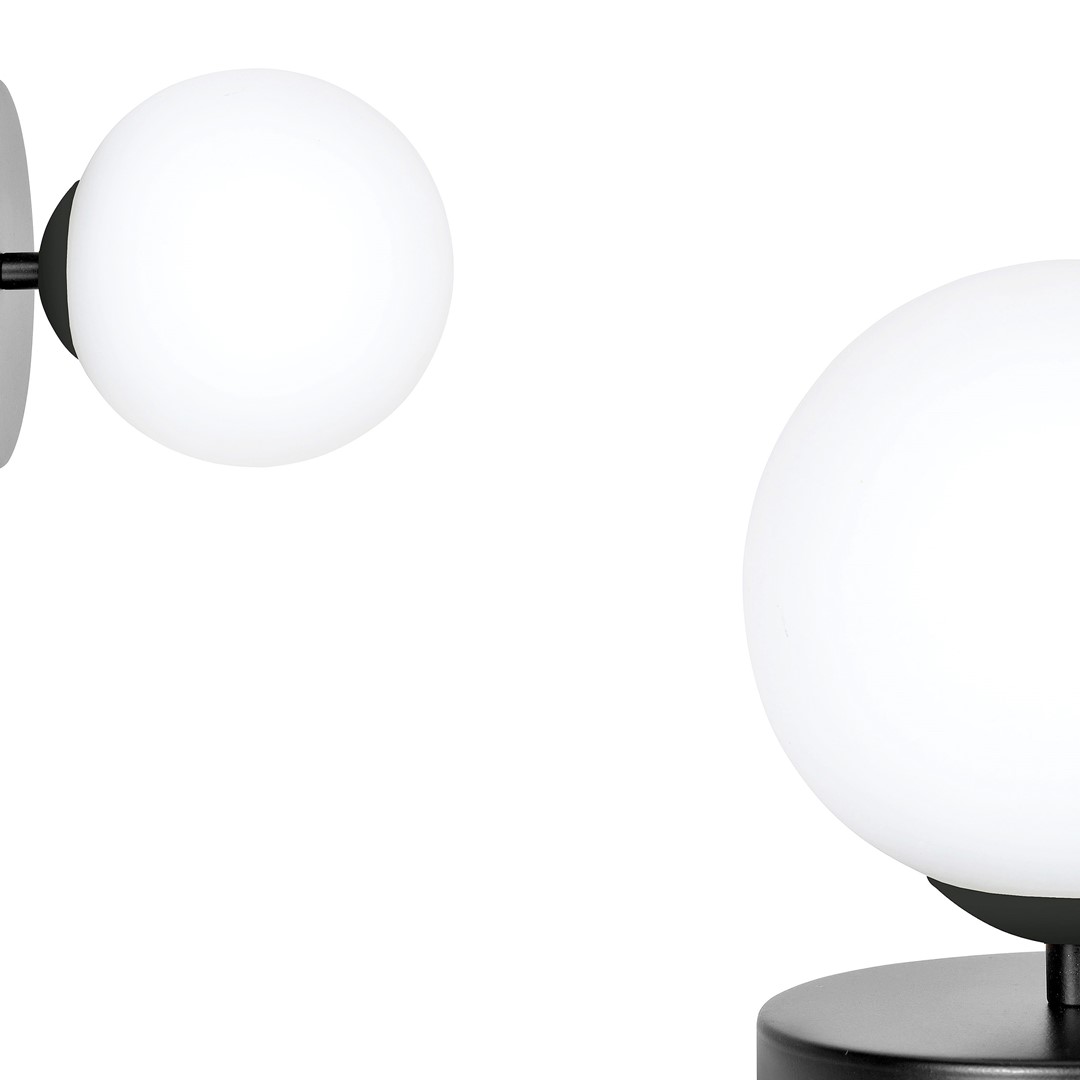 Emibig Zidna lampa HALLDOR 230V 10W MAX LED E14 Čelik/ Staklo Crna