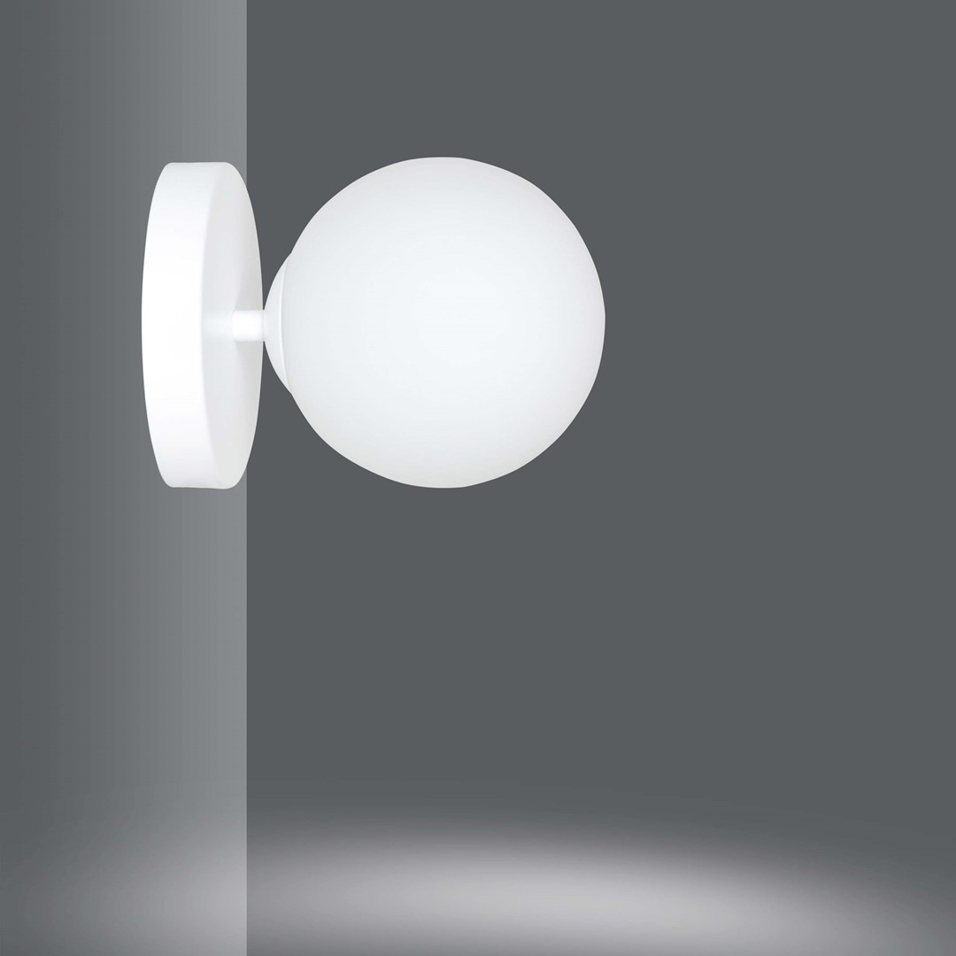 Emibig Zidna lampa HALLDOR 230V 10W MAX LED E14 Čelik/ Staklo Bijela