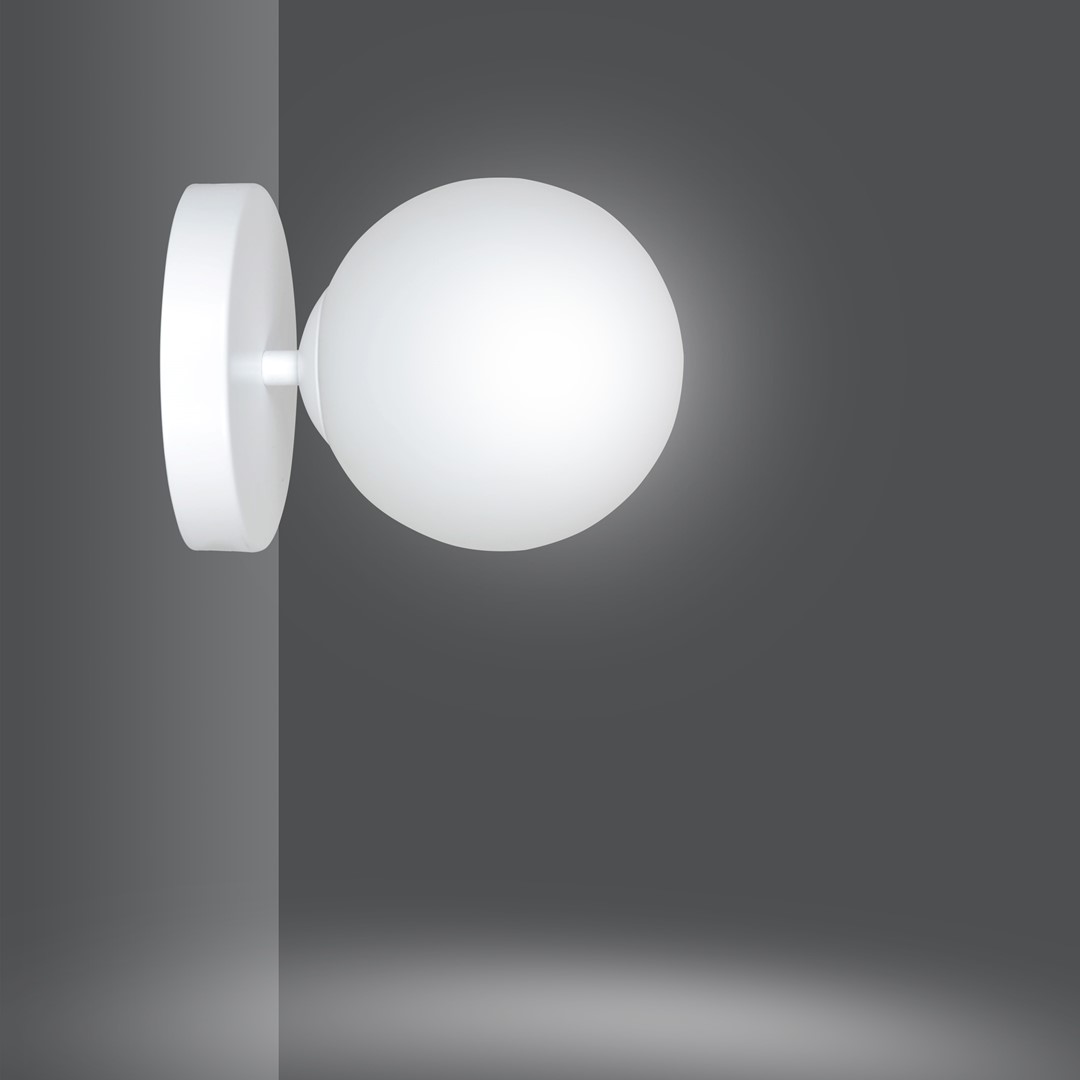 Emibig Zidna lampa HALLDOR 230V 10W MAX LED E14 Čelik/ Staklo Bijela