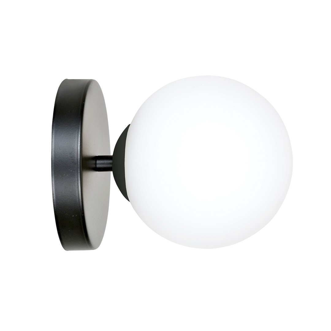 Emibig Zidna lampa KALF 230V 10W MAX LED E14 Čelik/ Staklo Crna